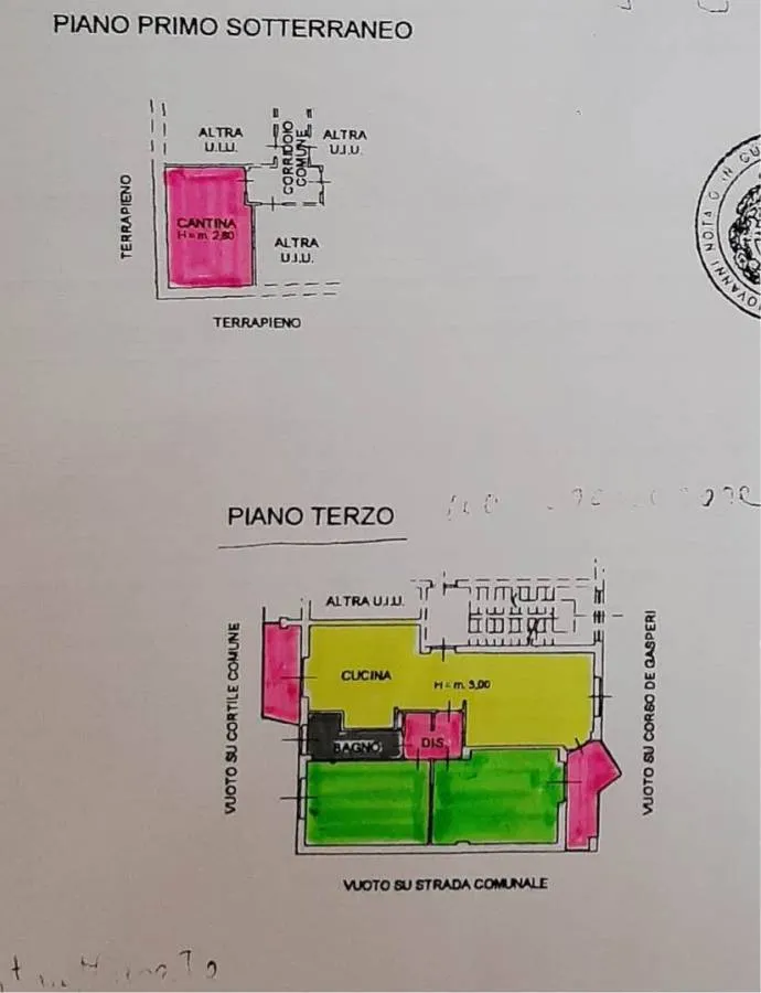 Plan - Rear-Facing Apartment with Balcony in Cuneo