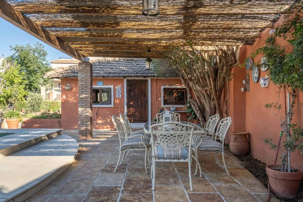 Terrace - Historic Palatial House with Pool in Ogíjares