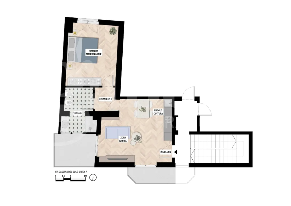 Planimetria - Appartamento con tripla esposizione a Novate Milanese