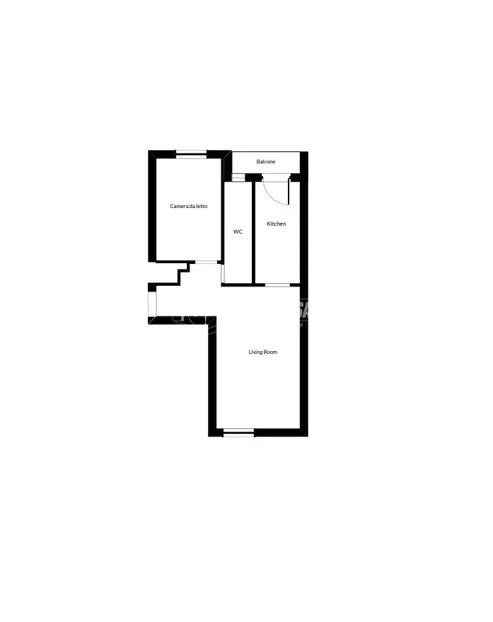 Plaan - Ristruttured Flat with Balcony in Nomentano, Rome