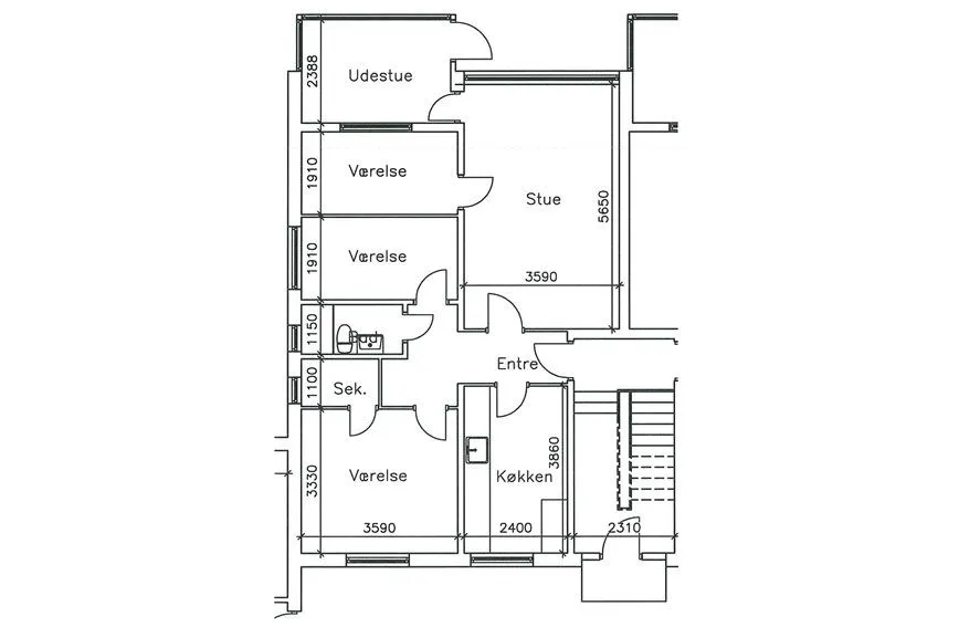 Plaan - Apartment with Balcony in Kløvervej