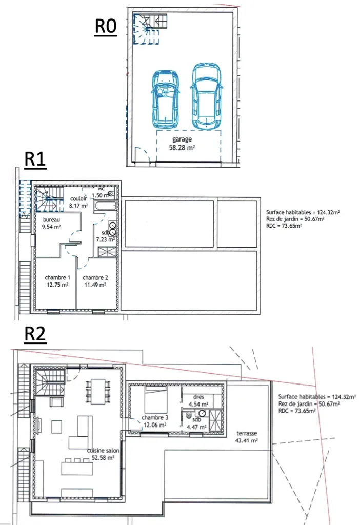 Plan - Villa Contemporaine avec Vue Panoramique à Millau