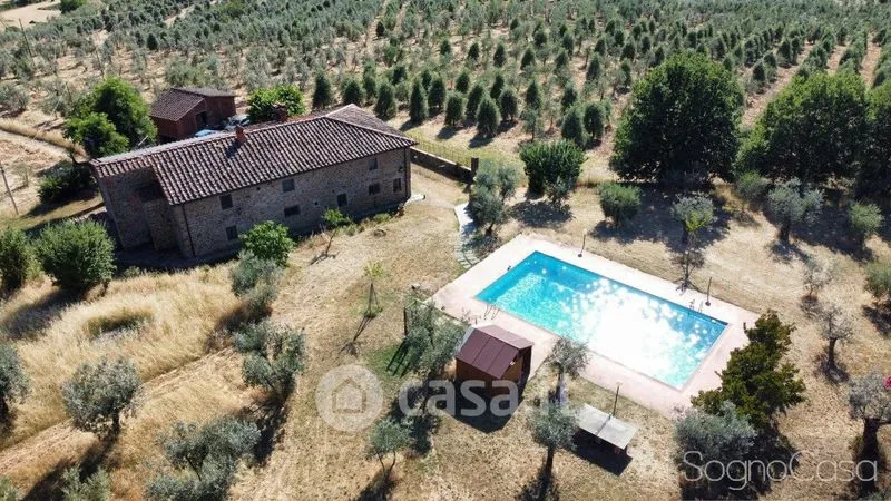 Vue aérienne - Rustic Tuscan Farmhouse with Pool in Reggello