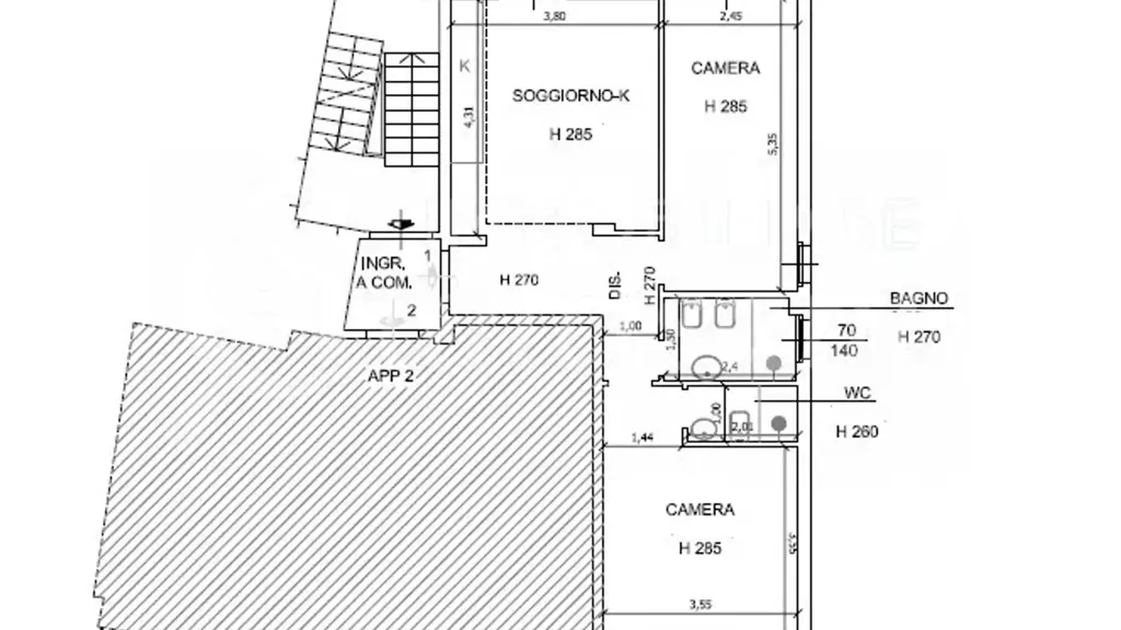 Floor Plan - Rearranged Apartment with Balcony in Florence