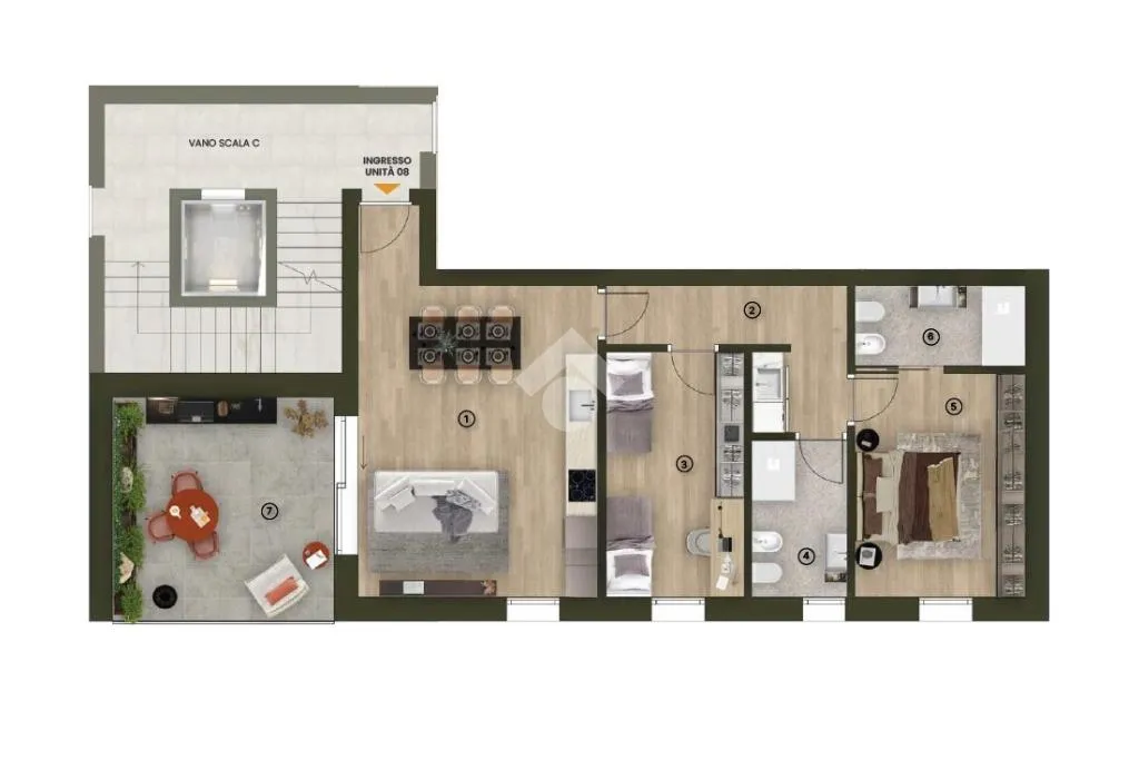 Planimetria - Class A4 Apartment with Terrace in Orzinuovi