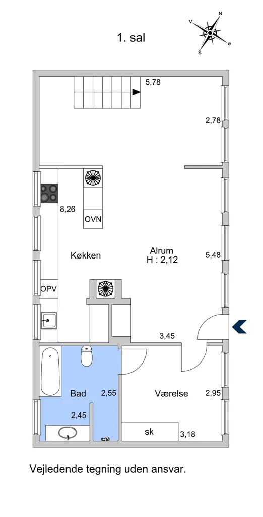 Plan - Historic Cottage with Garden in Copenhagen