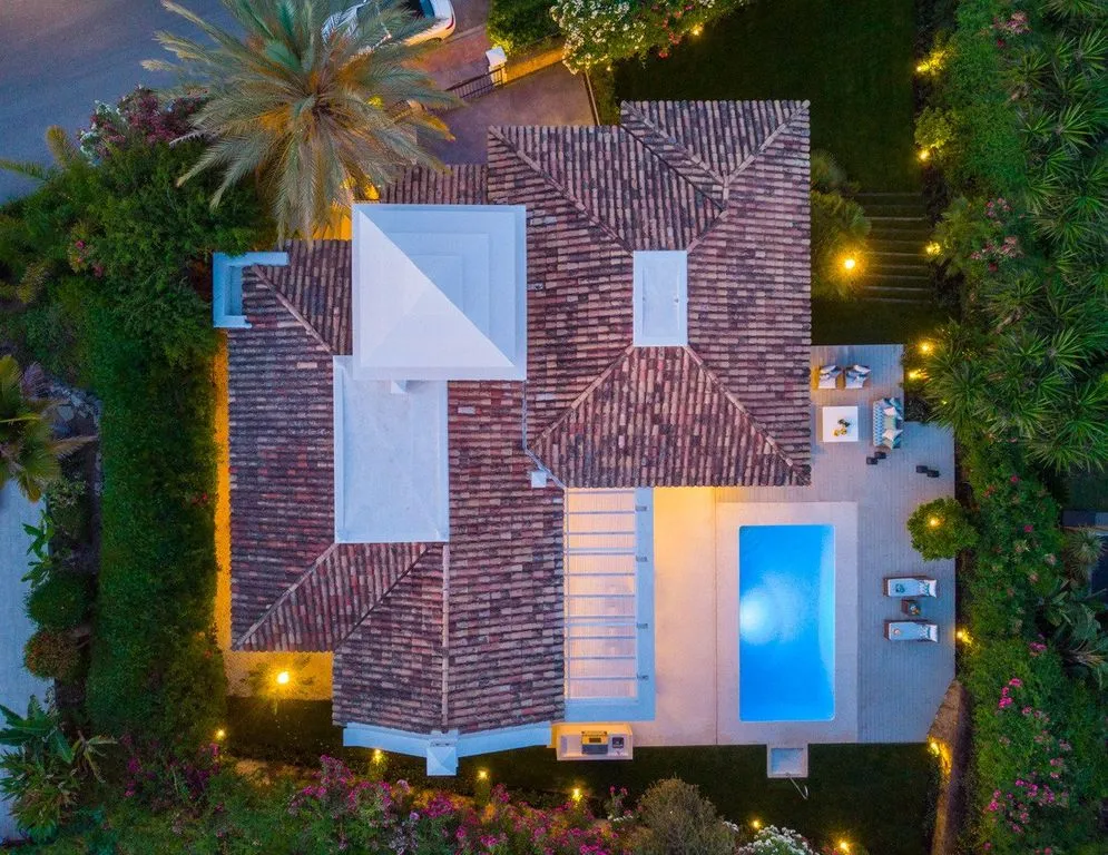 Vue aérienne - Luxury Villa with Pool and Mountain View in Marbella