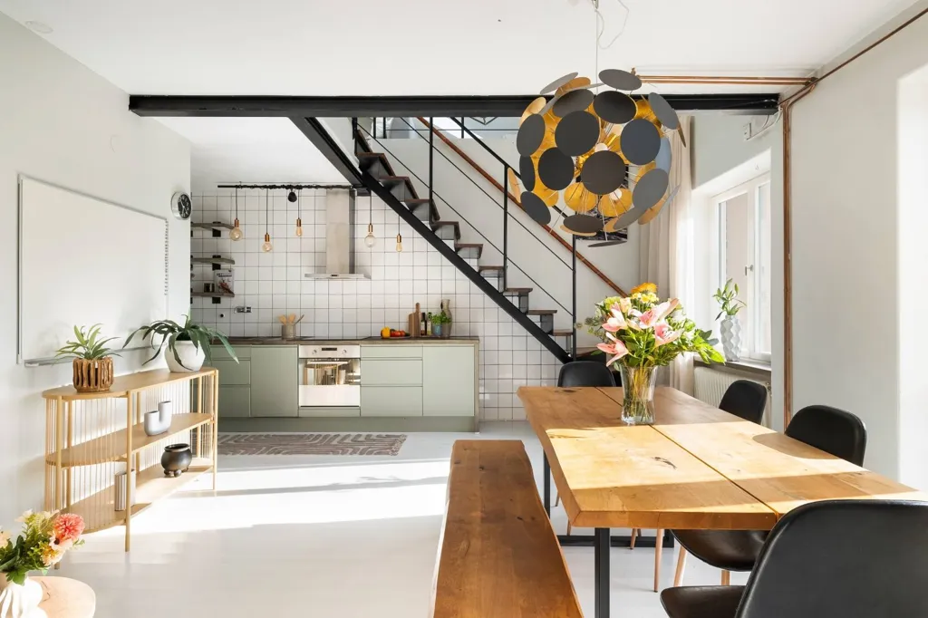 Sala da pranzo - Loft Apartment with South Balcony in Södermalm