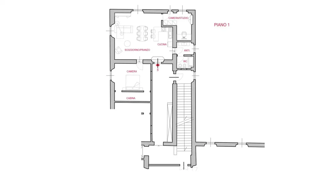 Plaan - Rustic Apartment in Scandicci with Panoramic Views