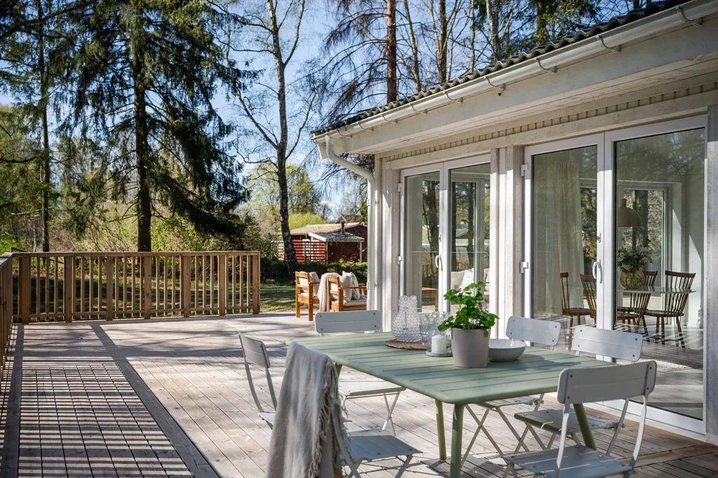 Terrass - New Bungalow with Forest View in Hörby