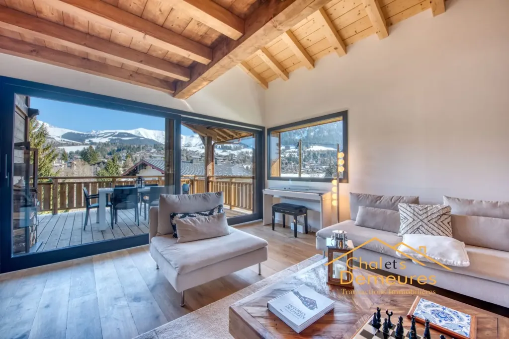 Séjour - Chalet Neuf avec Vue Panoramique à Megève