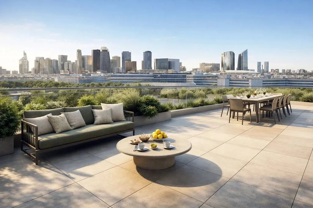Terrace - Duplex with Terrace and City View in Colombes
