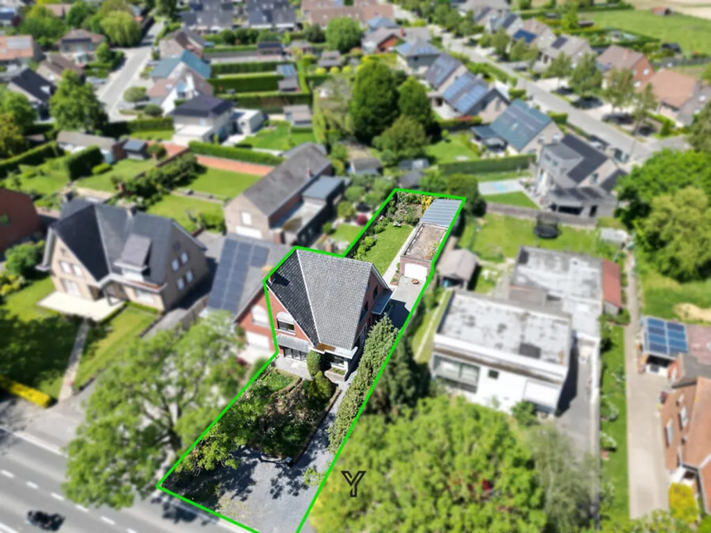Aerial - Charming House with Garden in Heestert