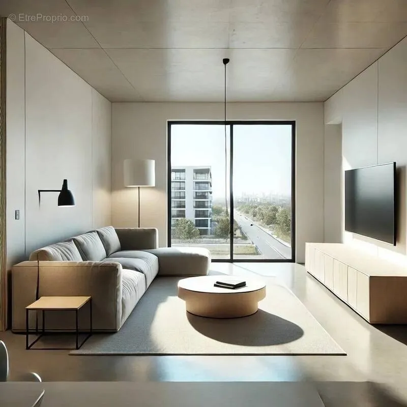 Séjour - Appartement 2 Pièces dans Résidence de Standing à Proximité du Centre
