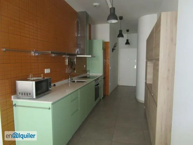 Kitchen - Modernist Apartment with Balcony in Casco Antiguo