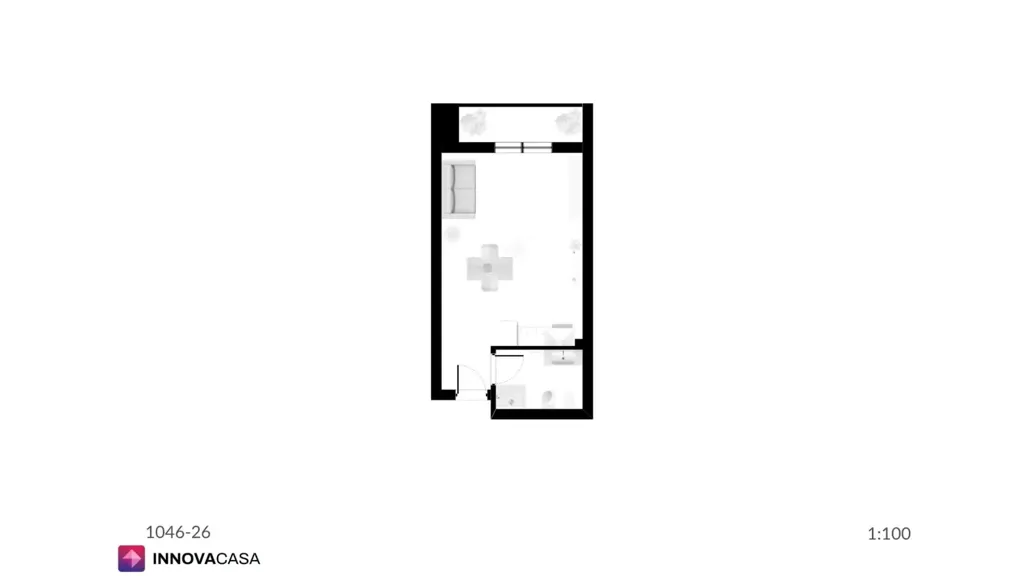 Plan - Modernised Studio with Balcony in Bologna