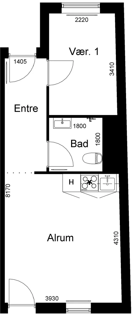 Plaan - 2-Bedroom Flat with Garden in Slagelse Centre