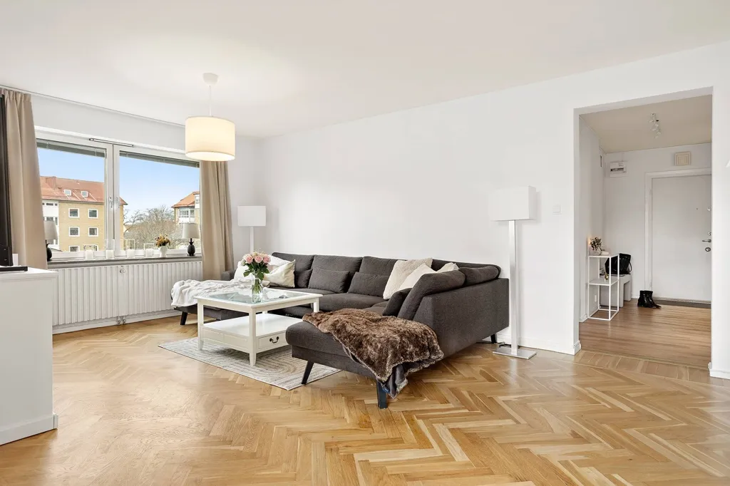 Living Room - Apartment with South-Facing Balcony in Trelleborg