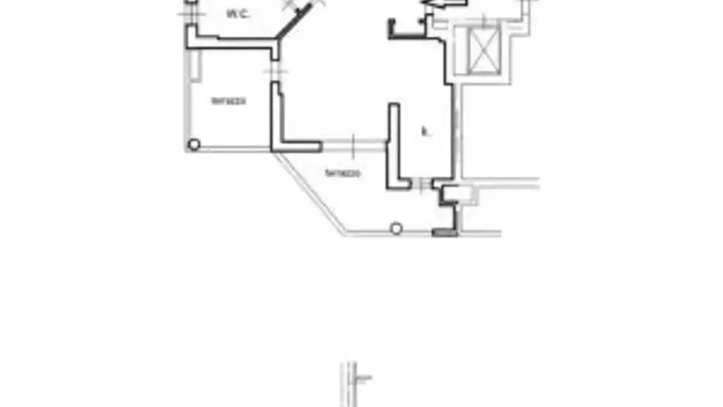 Plan - Trilocale with Terraces in Via Nervesa, Milan