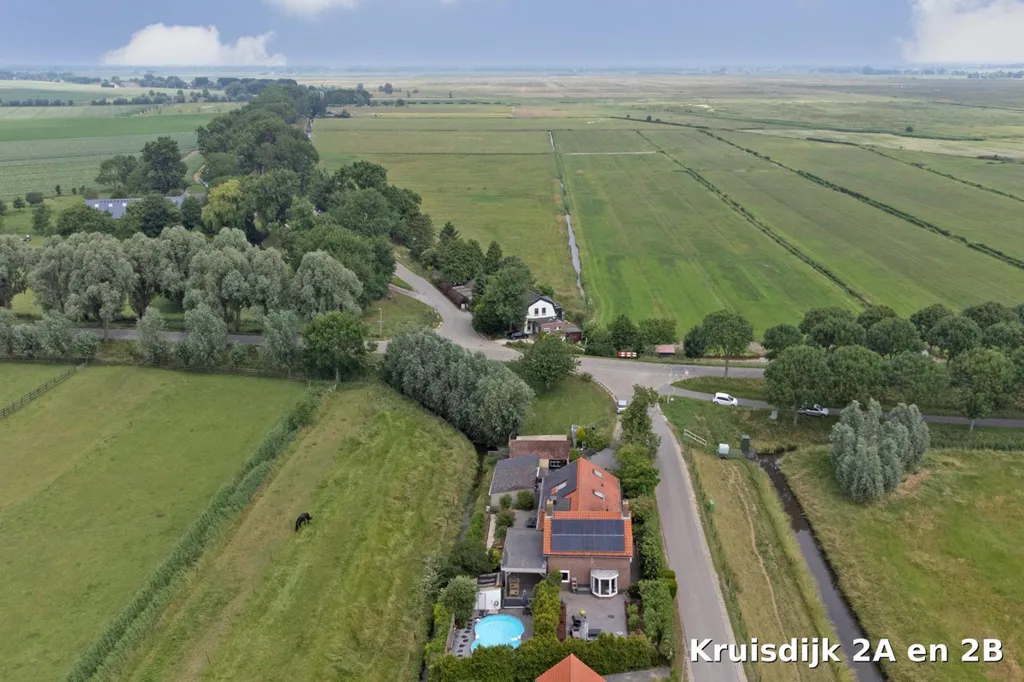 Aerial - Semi-Detached House with Polder View in Strijen