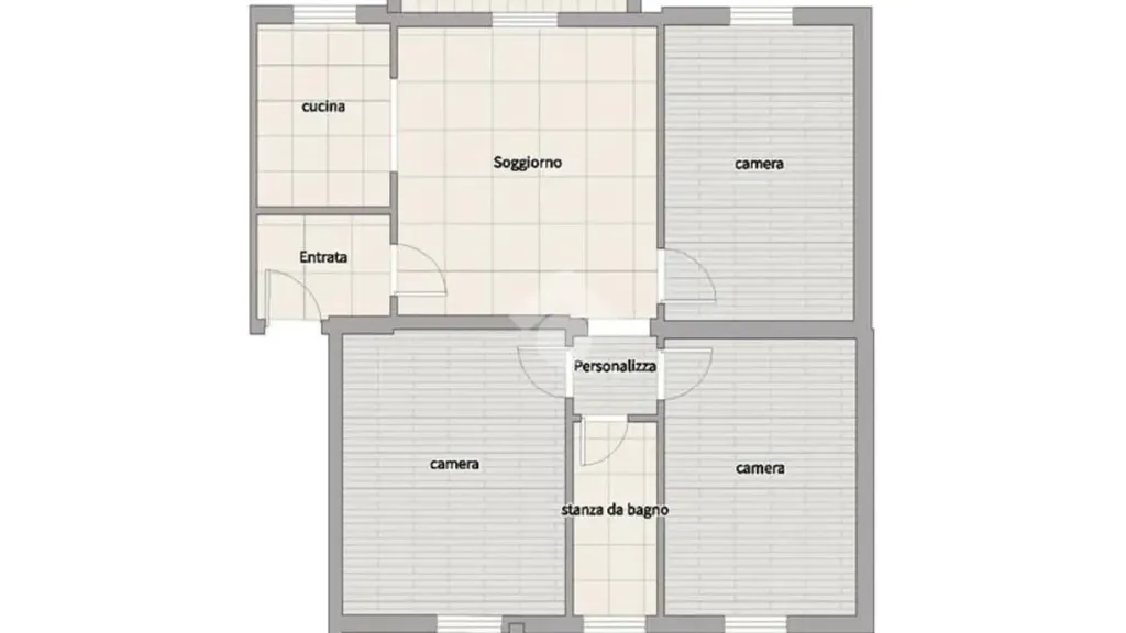 Plan - Rear-Facing Apartment with Balcony in Terni