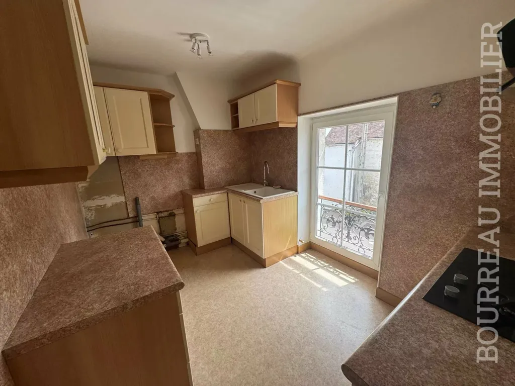 Kitchen - Duplex Apartment with Fireplace in Joigny