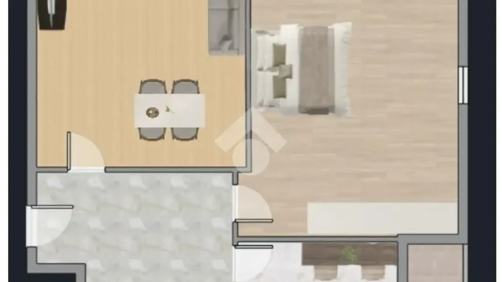 Plan - Two-Bedroom Apartment with Balcony in Rome