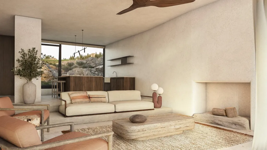 Séjour - Hilltop Flat with Sea Views in Elounda