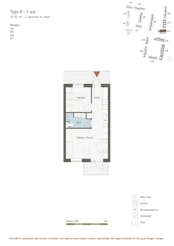 Floor Plan - Apartment with Balcony in Søagerhusene