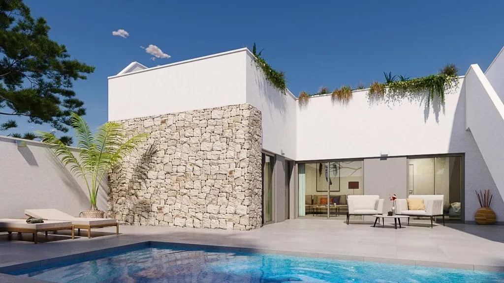 Piscine - New Build Villa with Solarium in Pilar de la Horadada