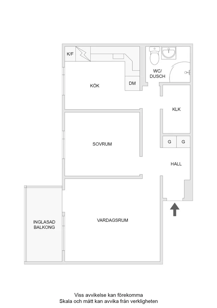 Planimetria - Renovated Flat with Glazed Balcony in Solbacken