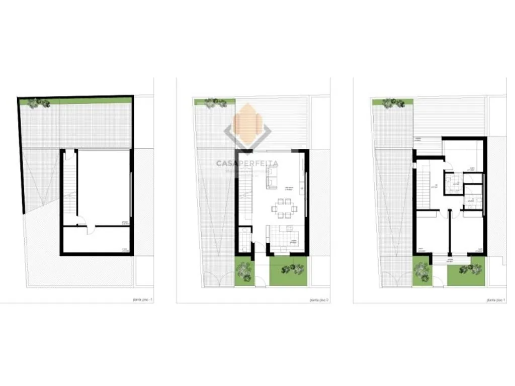 Plan - New 3-Front House with Garden in Canelas