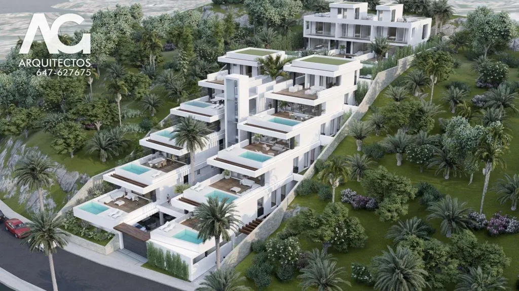 Vista aerea - Architectural House with Pool in Nerja