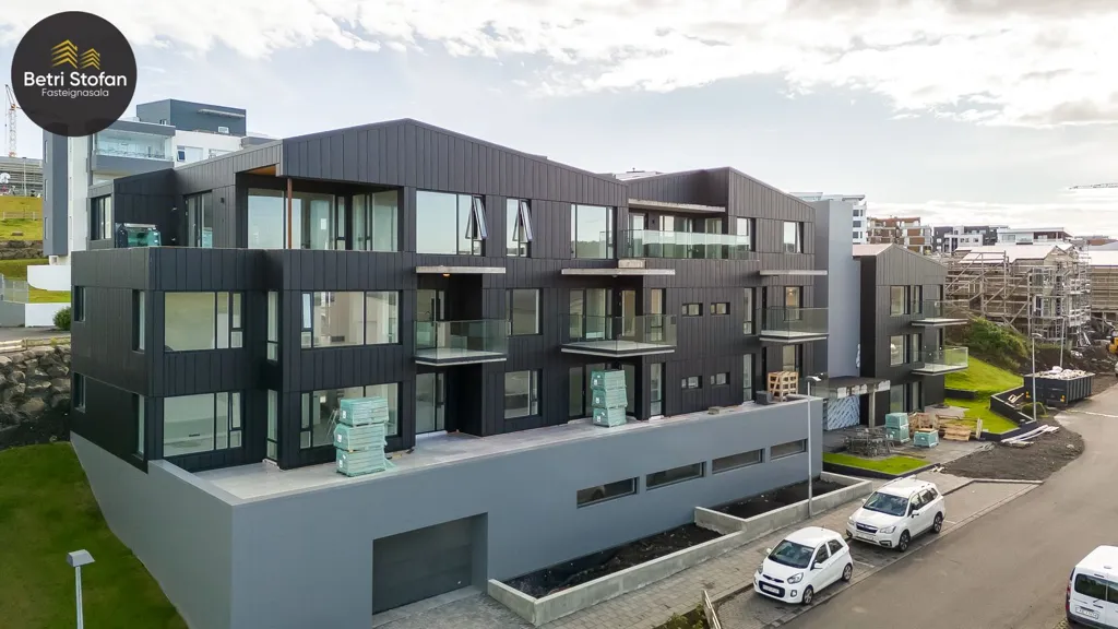 Vue aérienne - Modern Apartment with Garden in Garðabær