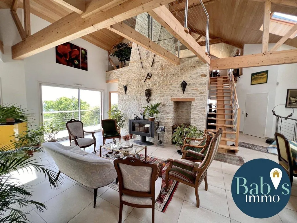 Séjour - Maison Contemporaine avec Piscine à Linac