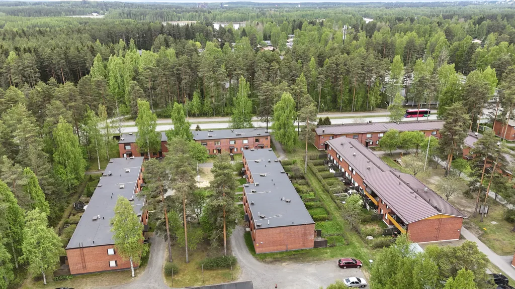 Vue aérienne - Modernised Terraced House with Sauna in Joensuu