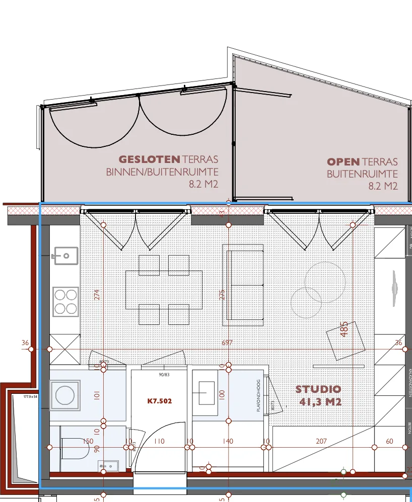 Plan - Appartement avec Vue sur la Schelde à Anvers