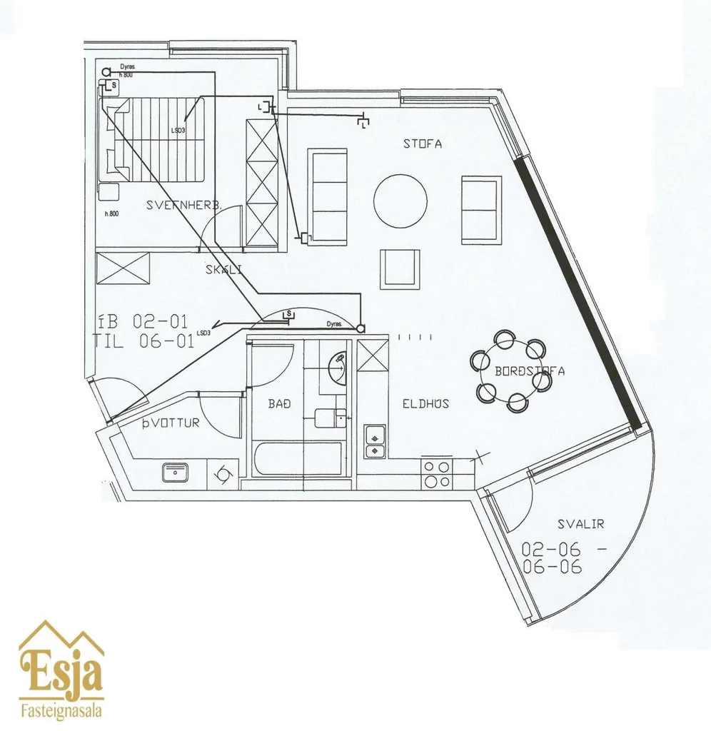 Planimetria - 2-Bedroom Apartment with Elevator in Reykjavik