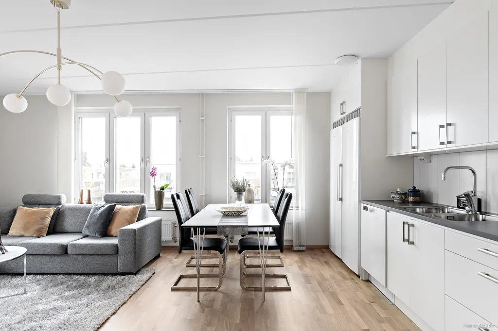 Living Room - Modern Flat with Glazed Balcony in Nyby