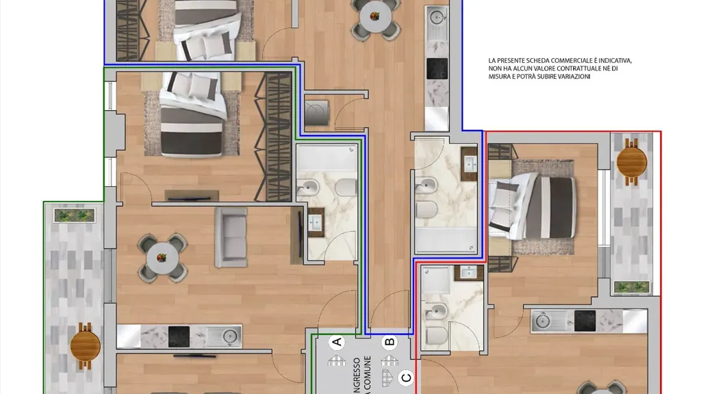 Plan - Rearranged Flat with Balcony in Florence