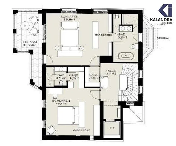 Floor Plan - Classical Altbau Villa with Terrace in Gersthof