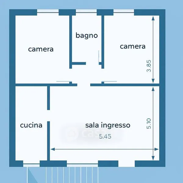 Floor Plan - Rustic Trilocale with Balcony in Pianoro