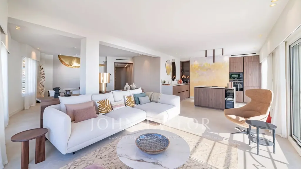 Séjour - Penthouse avec Vue Mer à Cannes