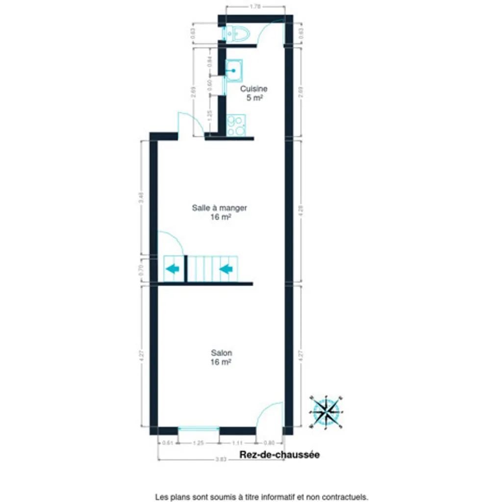 Plan - Maison Fonctionnelle avec Jardin à Dampremy