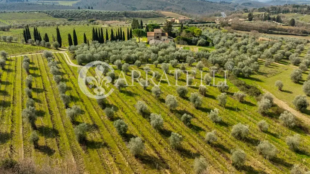 Vue aérienne - Vineyard Estate with Casale in Chianti