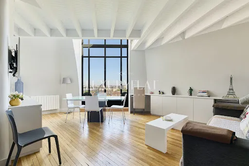 Séjour - Appartement Rénové avec Terrasse à Paris 7ᵉ