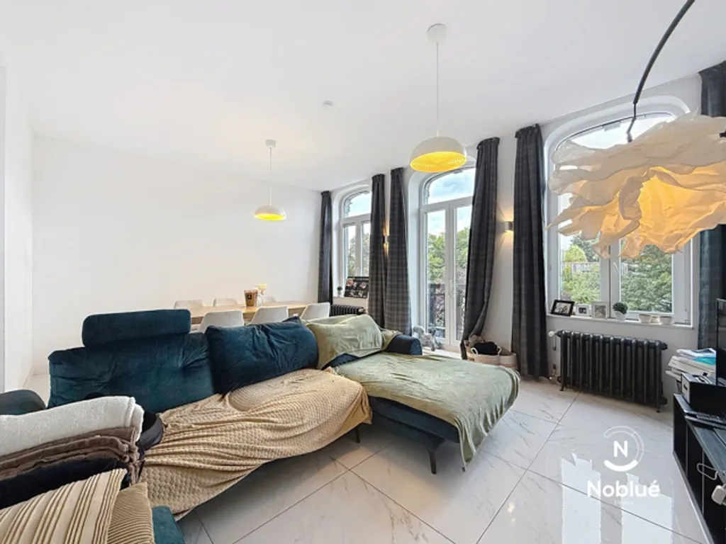 Living Room - Renovated Duplex with Terrace in Verviers