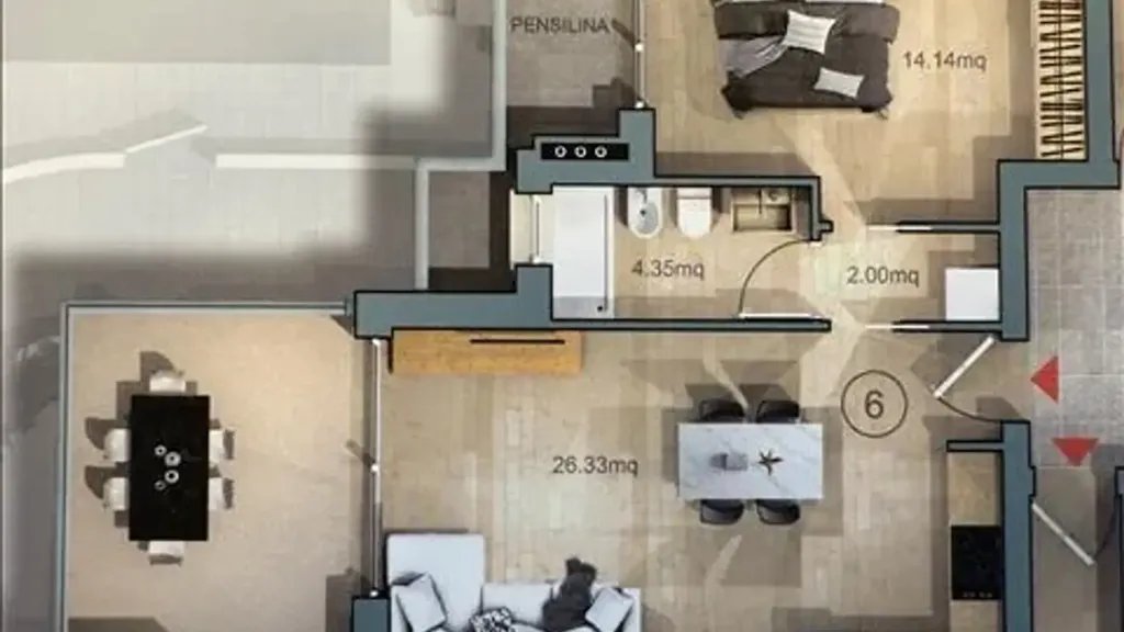 Plaan - New Build Studio with Balcony in Cervia