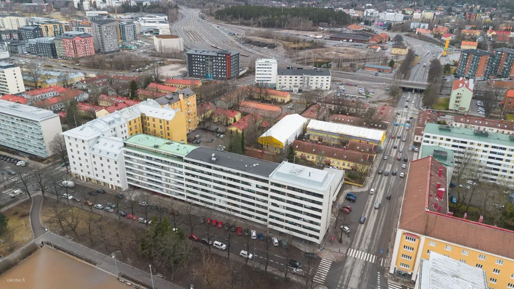 Vue aérienne - Renovated Studio with Glazed Balcony in Turku Centre